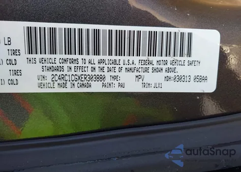 2014 Chrysler Town & Country Touring-L 30Th Anniversary from USA, damaged, VIN 2C4RC1CGXER303880
